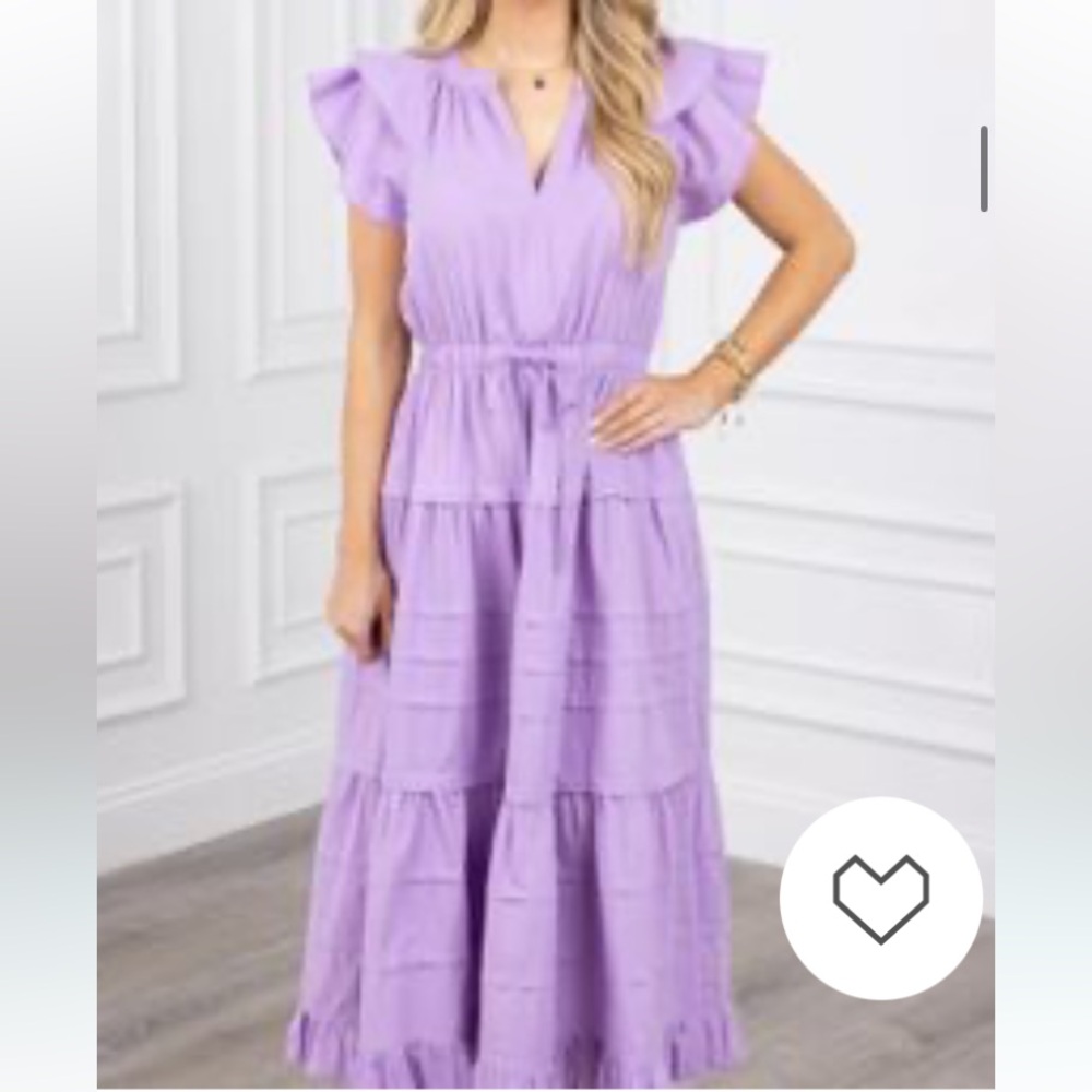Pinch Lavender Ruffled Tiered Midi Dress
